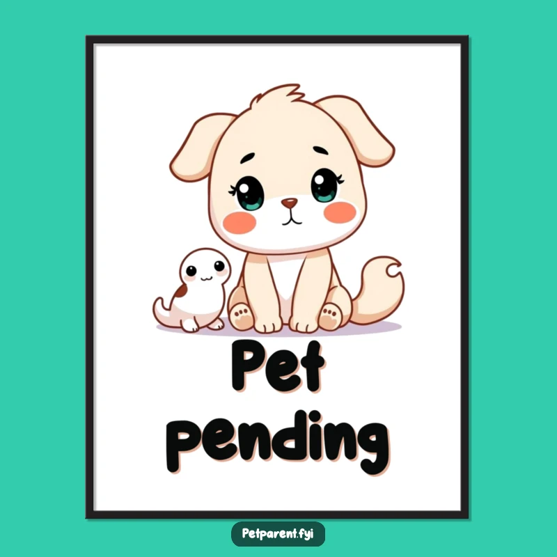 Funny Waiting Animal Poster: Hopeful Wall Art, Cute Character Design, Unique Funny Gift