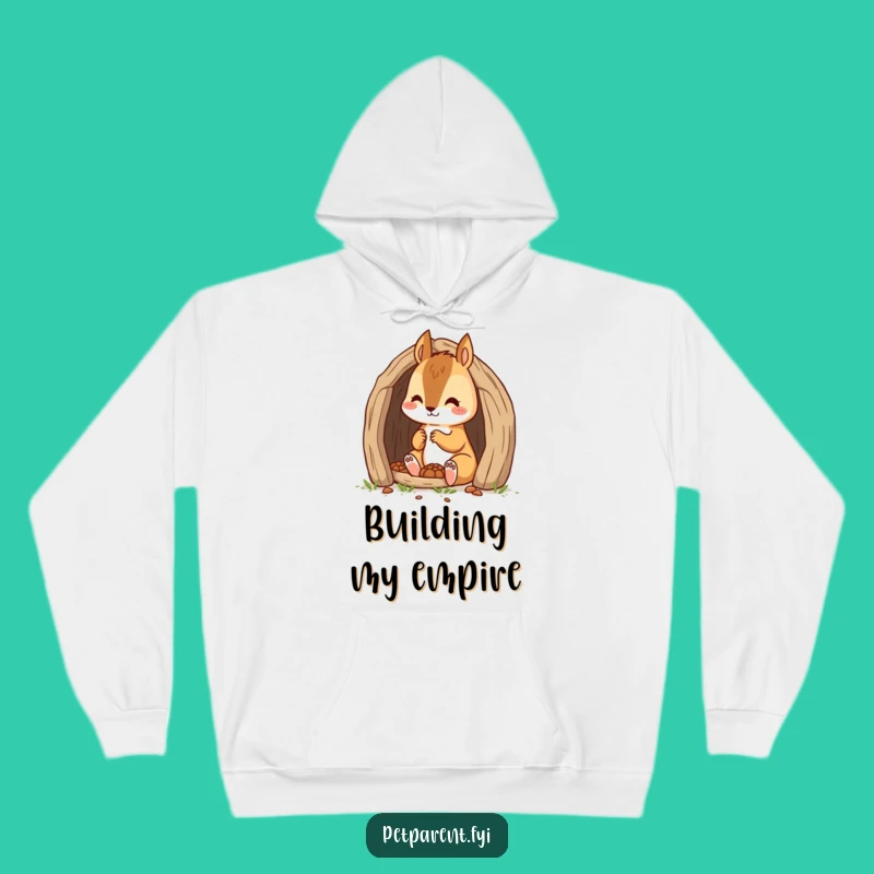 Cozy Funny Squirrel Builder Hoodie: Warm Cartoon Character Gift for Hard Workers