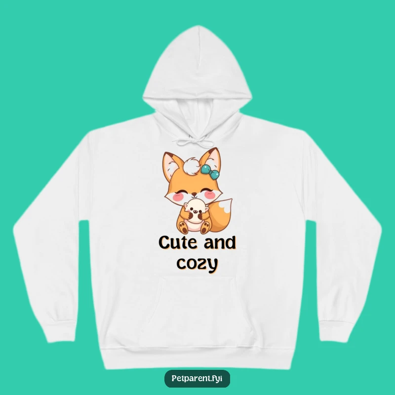 Funny Kawaii Fox Hoodie: Cozy Fluffy Toy Hugger - Warm & Cute Gift Hoodie