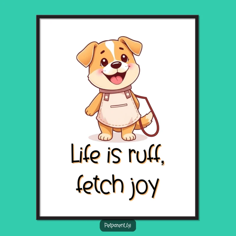 Free Printable Happy Dog Wall Art: Chef Canine Humor Downloadable Decor