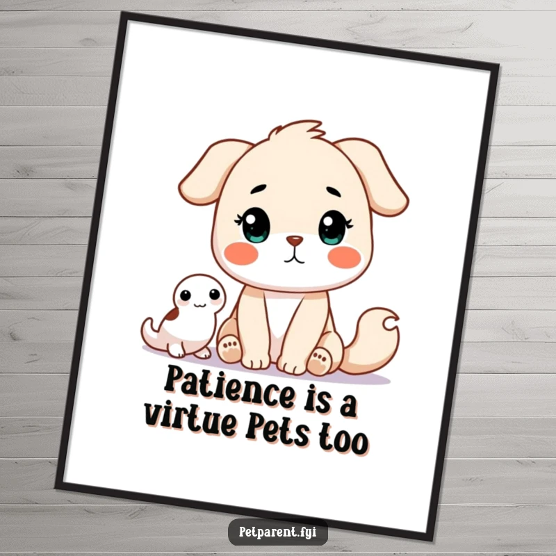 Funny Free Printable Wall Art showcasing a patient animal character looking expectantly for a pet, adding humor and warmth.