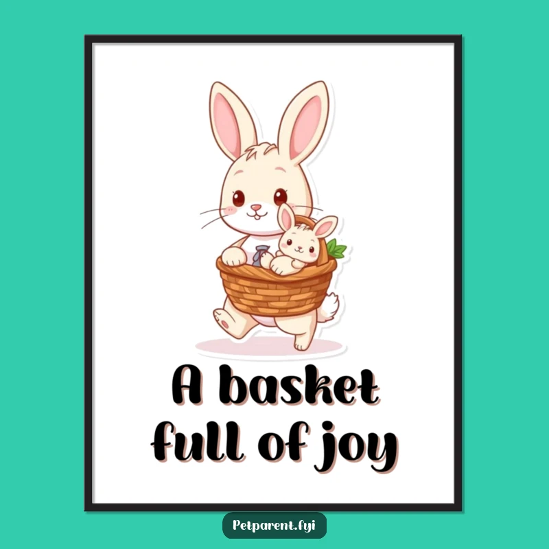 Free Printable Rabbit Wall Art: Baby Bunny Transport - Funny Downloadable Decor Gift