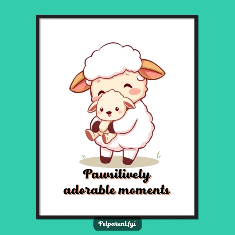 Free Printable Wall Art: Funny Sheep & Puppy Duo, Whimsical Downloadable Decor