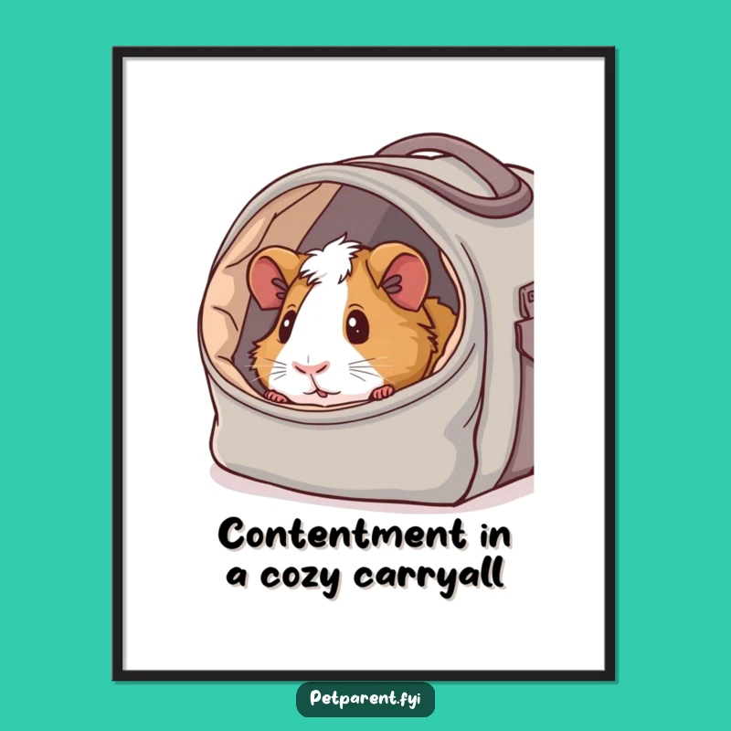 Free Printable Wall Art: Guinea Pig Cozy Carrier Funny Downloadable Art