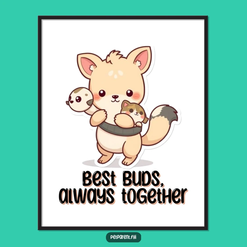 Free Printable Wall Art: Playful Animal Gives Ride - Funny Downloadable Decor!