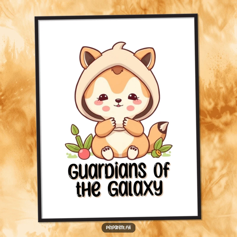 Funny Free Printable Wall Art: Protective animal character shielding a smaller, precious creature from harm.