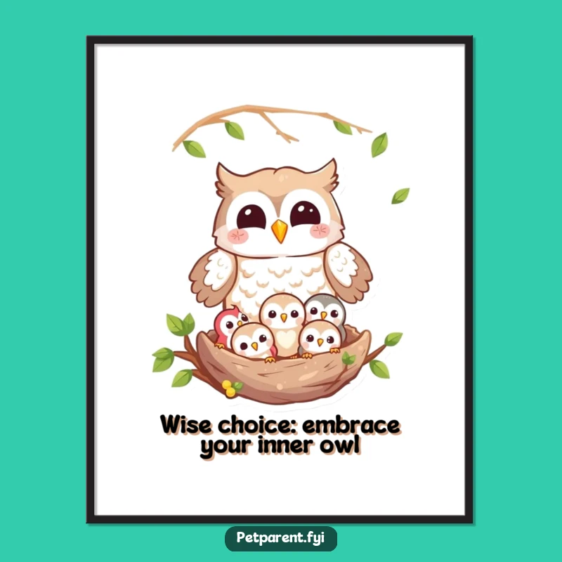 Funny Free Printable Owl Family Wall Art - Adorable Downloadable Nursery Decor
