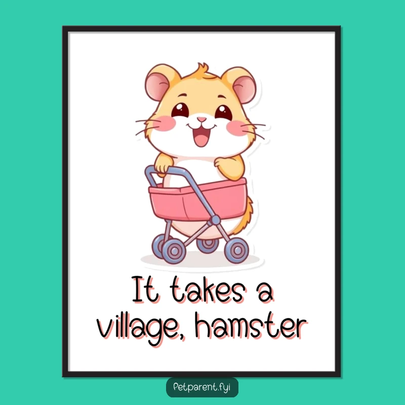 Funny Free Printable Wall Art: Hamster Stroller - Downloadable Decor