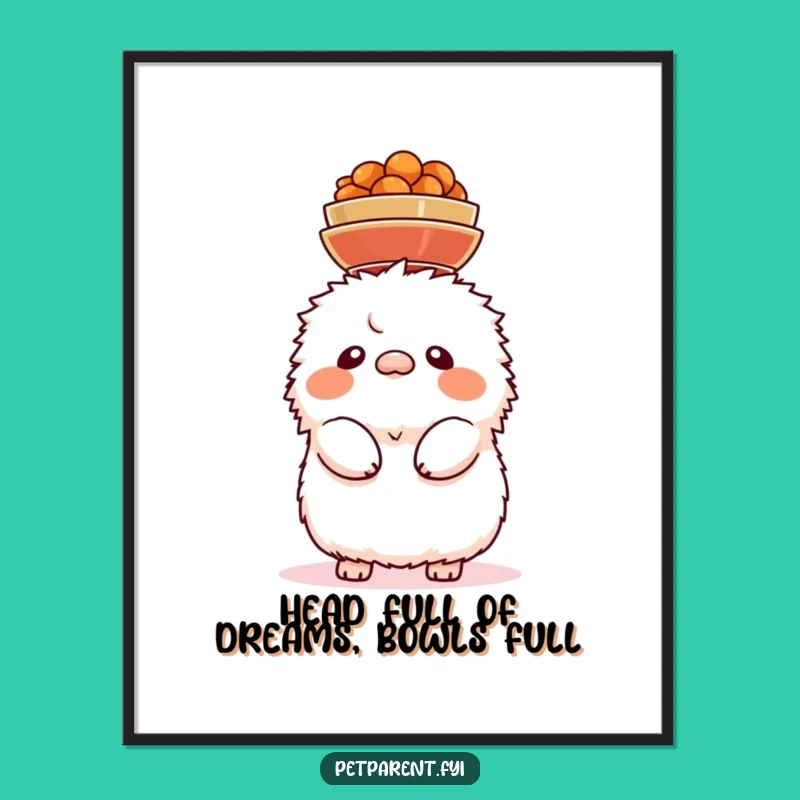 Funny Free Printable Wall Art: Creature's Precarious Bowl Balance