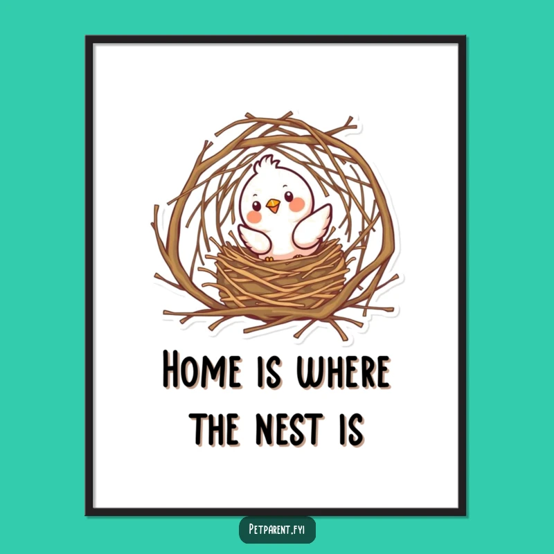 Funny Free Printable Wall Art: Bird's Cozy Nest for Whimsical Home Decor