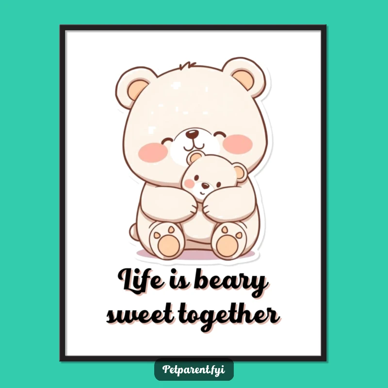 Funny Free Printable Wall Art: Bear Hugs, Whimsical Downloadable Decor