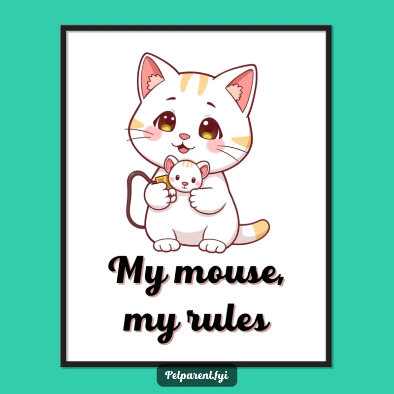 Funny Free Printable Wall Art: Proud Cat Mouse - Downloadable Decor