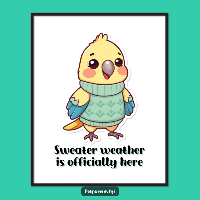 Free Printable Funny Parrot Wall Art - Downloadable Sweater Parrot Decor for Humor Lovers