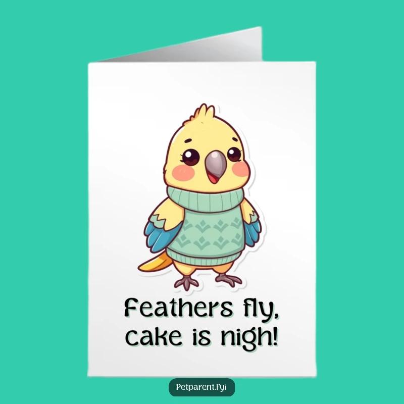 Free Printable Funny Parrot Birthday Card - Hilarious Downloadable Sweater Parrot Design