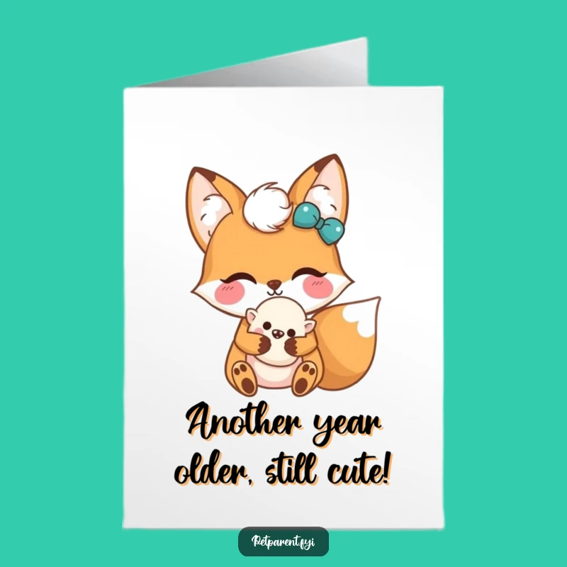 Free Printable Kawaii Fox Birthday Card: Funny Toy Holder Downloadable Gift!