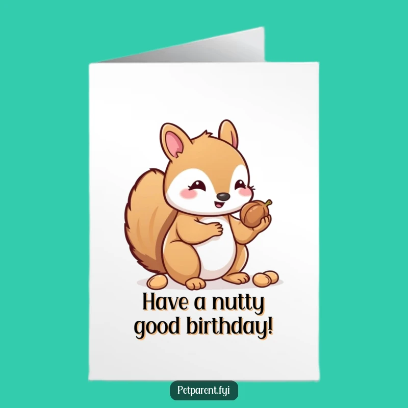 Free Printable Kawaii Squirrel Birthday Card: Nut Sharing Downloadable Gift!