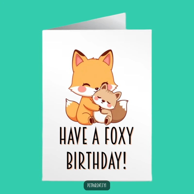 Free Printable Fox Card: Funny Birthday Downloadable Greeting for Loved Ones