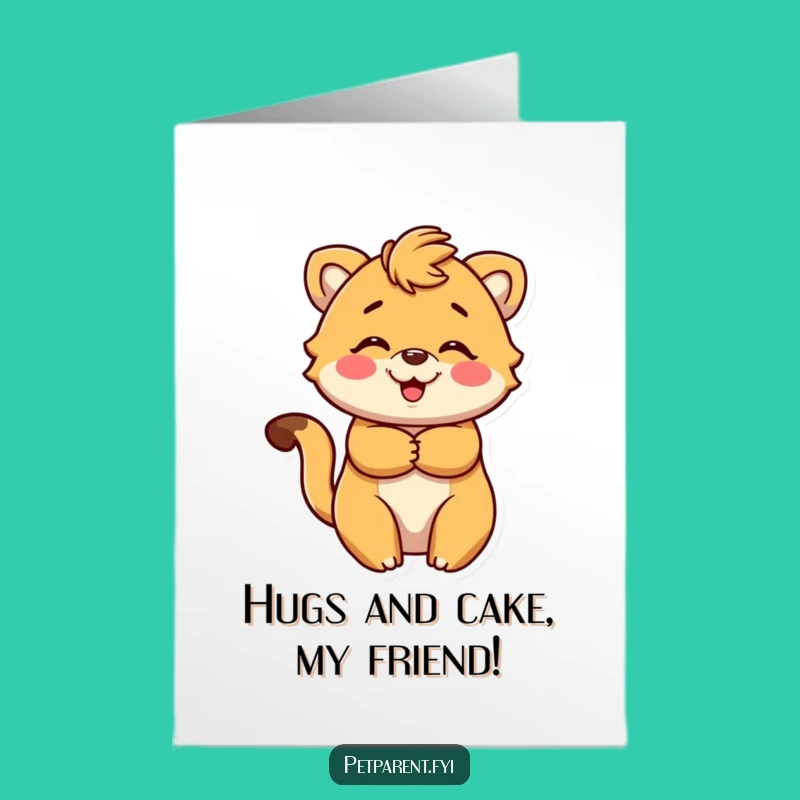 Free Printable Hugging Animal Birthday Card: Funny Downloadable DIY Gift for Animal Lovers