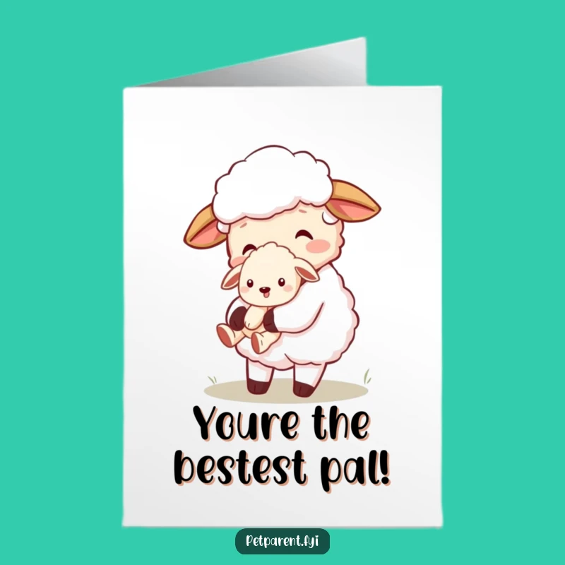 Free Printable Congrats Card: Cute Sheep Puppy Hugs, Funny Downloadable Gift