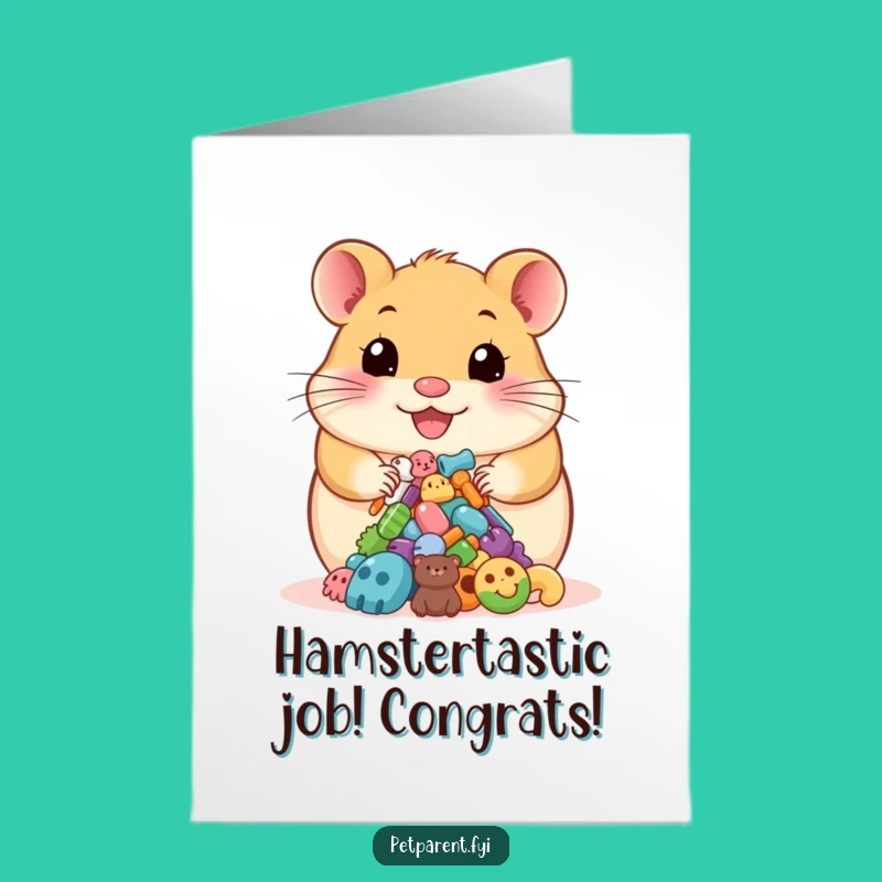 Free Printable Congrats Card: Hamster Pet Gear Funny Downloadable Gift