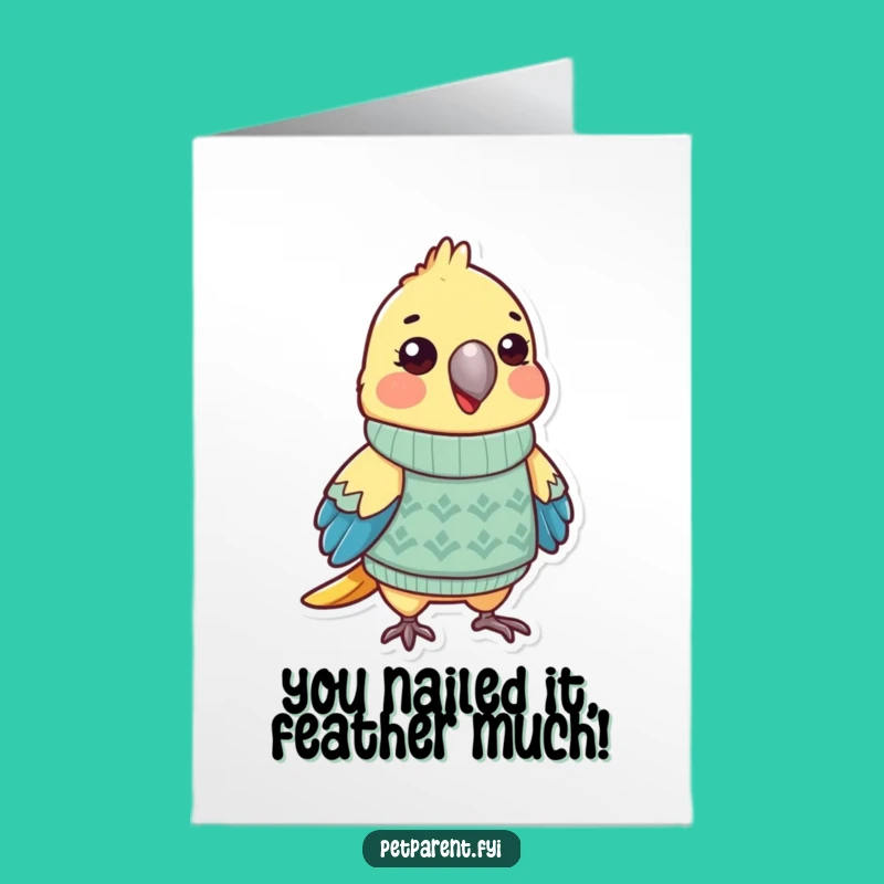 Free Printable Funny Parrot Congratulations Card - Downloadable Sweater Parrot Celebration