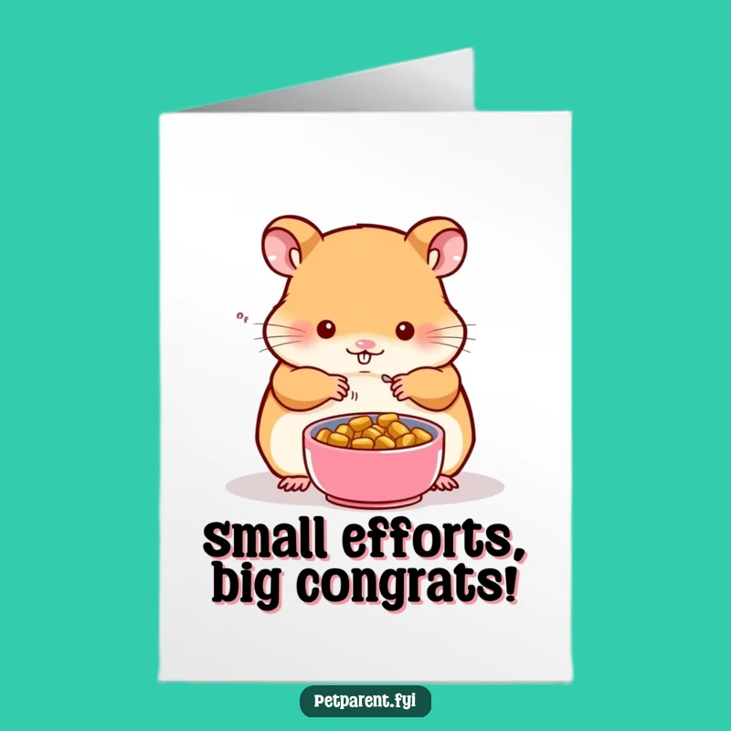 Free Printable Hamster Congratulations Card: Shared Meal - Funny Downloadable Gift
