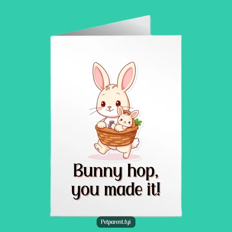 Free Printable Rabbit Congratulations Card: New Arrival - Funny Downloadable Gift