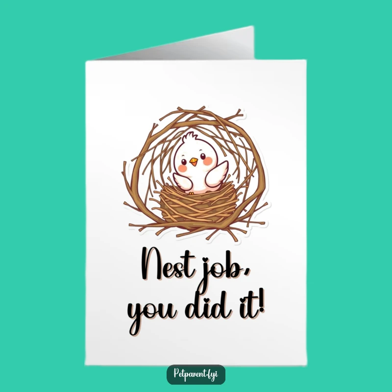 Free Printable Congrats Card: Bird's Amazing Nest for Your Blooming Success