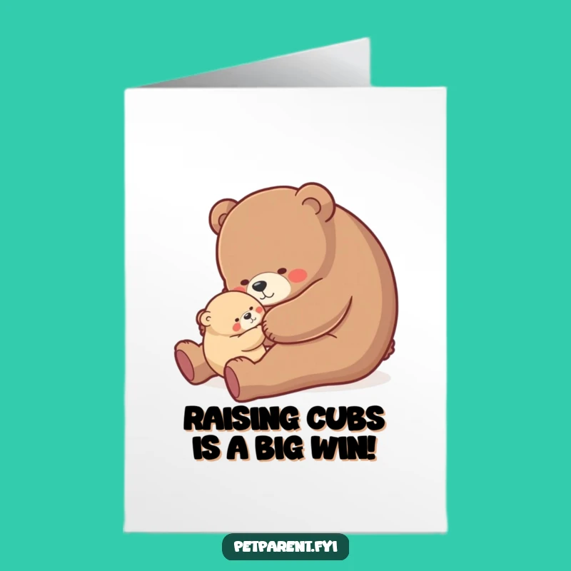 Free Printable Bear Card: Funny Congratulations Downloadable Greeting for New Parents