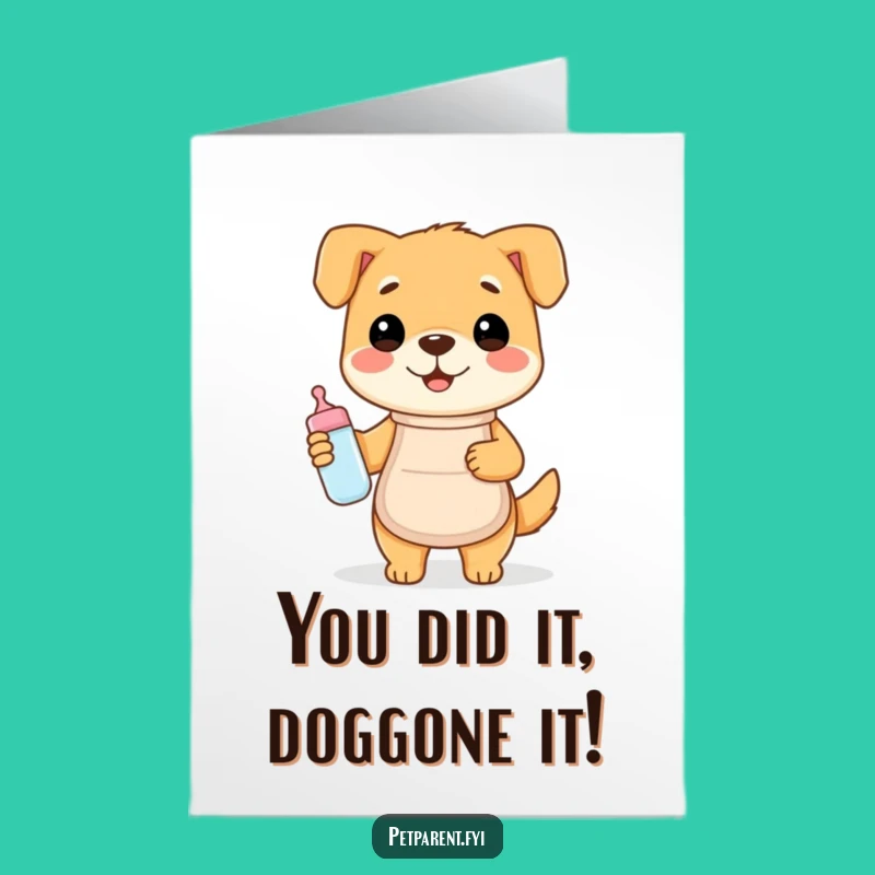Free Printable Dog Chef Congrats Card: Funny DIY Downloadable for New Parents