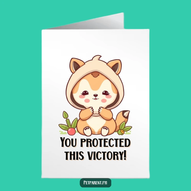 Free Printable Congrats Card: Protective Animal Guards Little One - DIY Downloadable Gift!