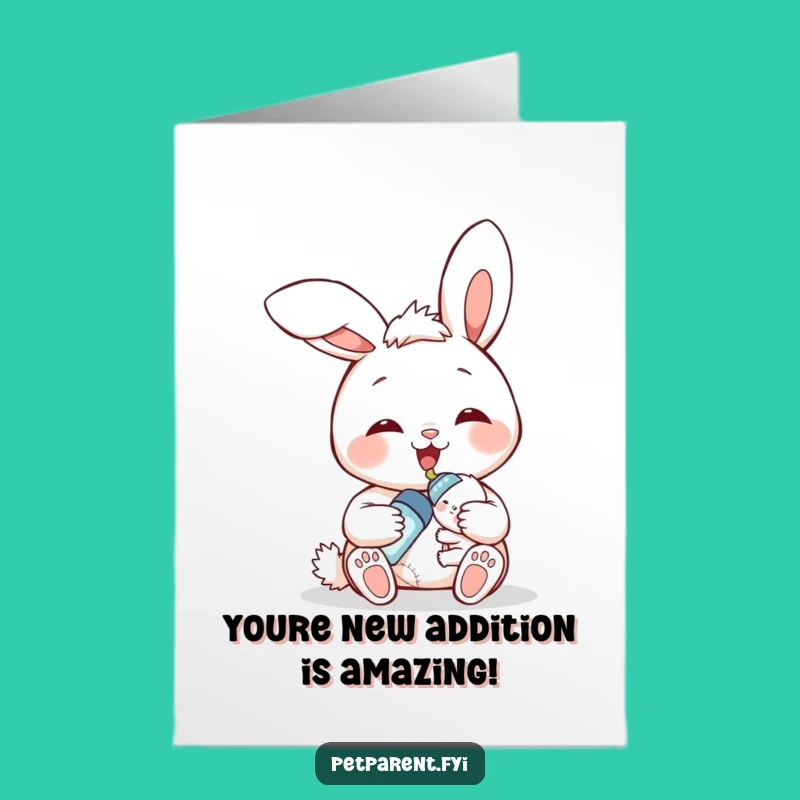 Free Printable Bunny Baby Card: Funny Congratulations Downloadable Greeting for New Parents