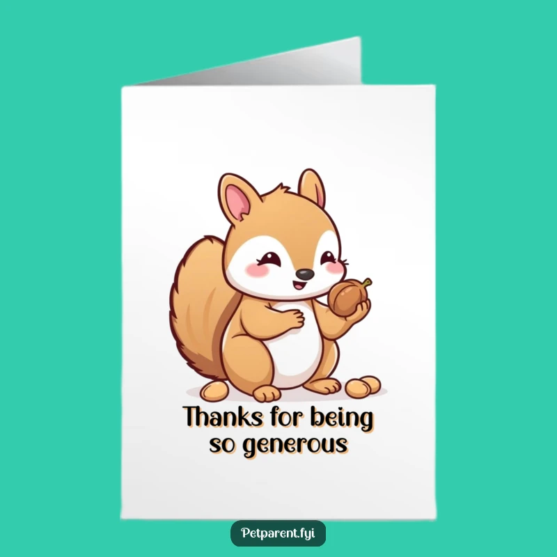 Free Printable Kawaii Squirrel Thank You Card: Nut Sharing Downloadable!