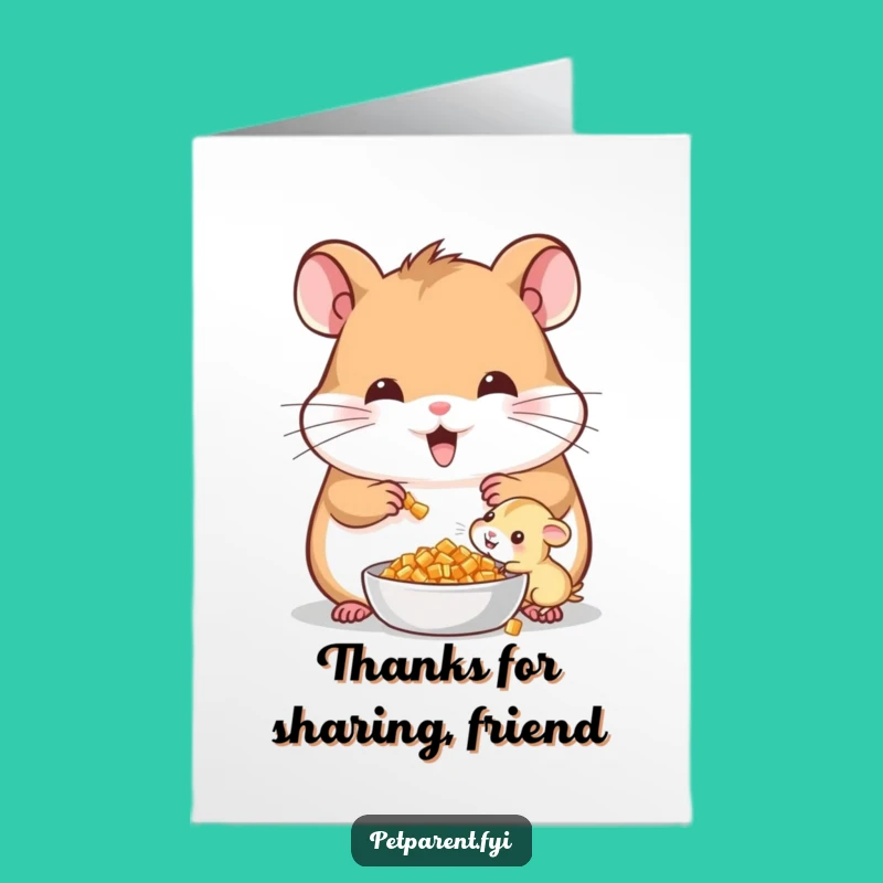 Free Printable Thank You Card: Cheerful Hamster Family - Funny Downloadable Gift!