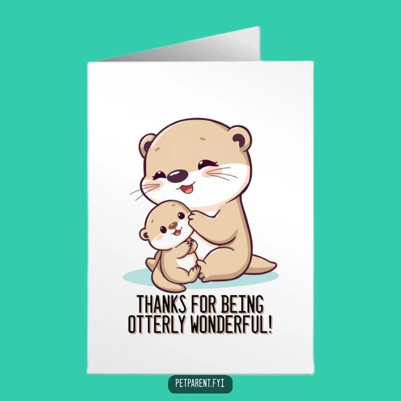 Free Printable Thank You Card: Grateful Otter Duo, Downloadable Gift for Appreciation