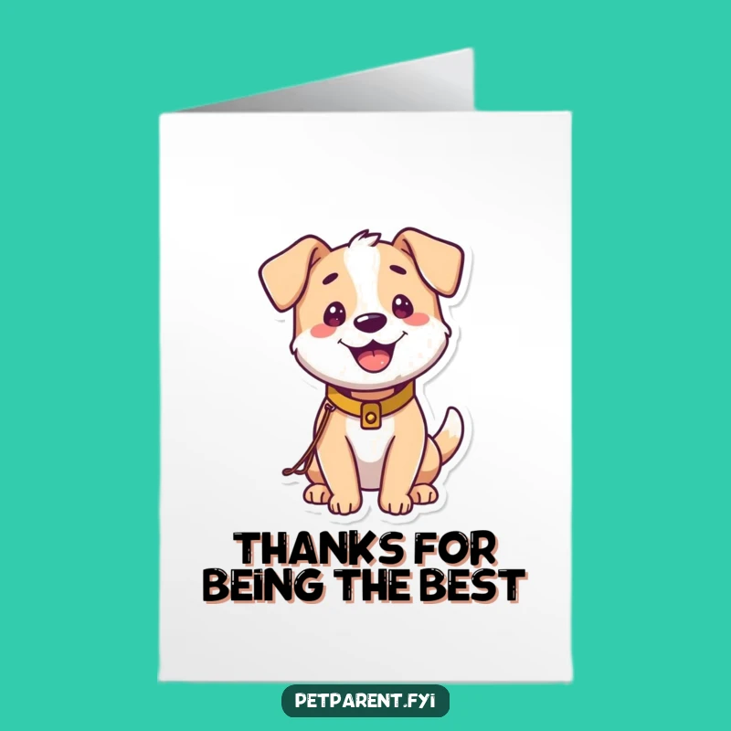 Free Printable Thank You Card: Happy Dog, Ready to Go - Funny