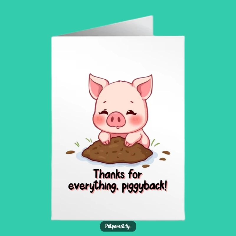 Free Printable Thank You Card: Piglet's Muddy Gift, Downloadable Appreciation Card