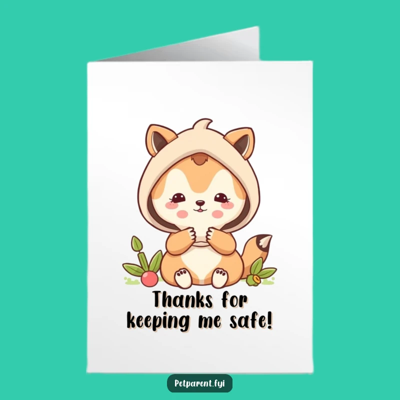 Free Printable Thank You Card: Protective Animal Guards Little One - Funny Downloadable Gift!