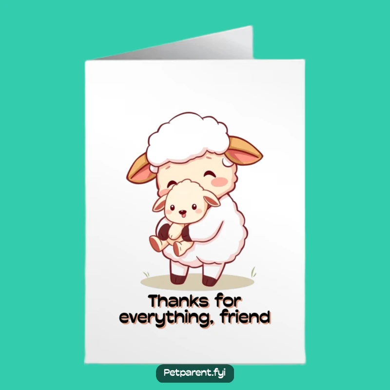 Free Printable Thank You Card: Sheep Puppy Cuddles, Funny Downloadable Gift