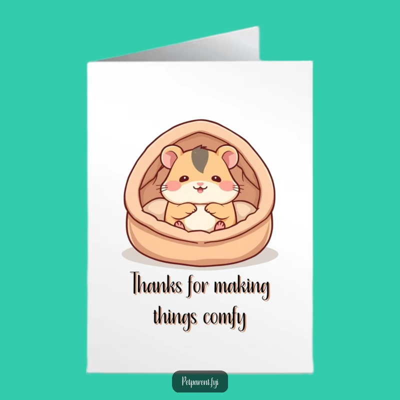 Free Printable Hamster Thank You Card - Funny Cozy Downloadable Gift