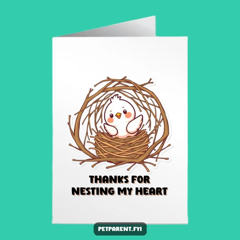 Free Printable Thank You Card: Bird's Cozy Nest Creation, Print at Home
