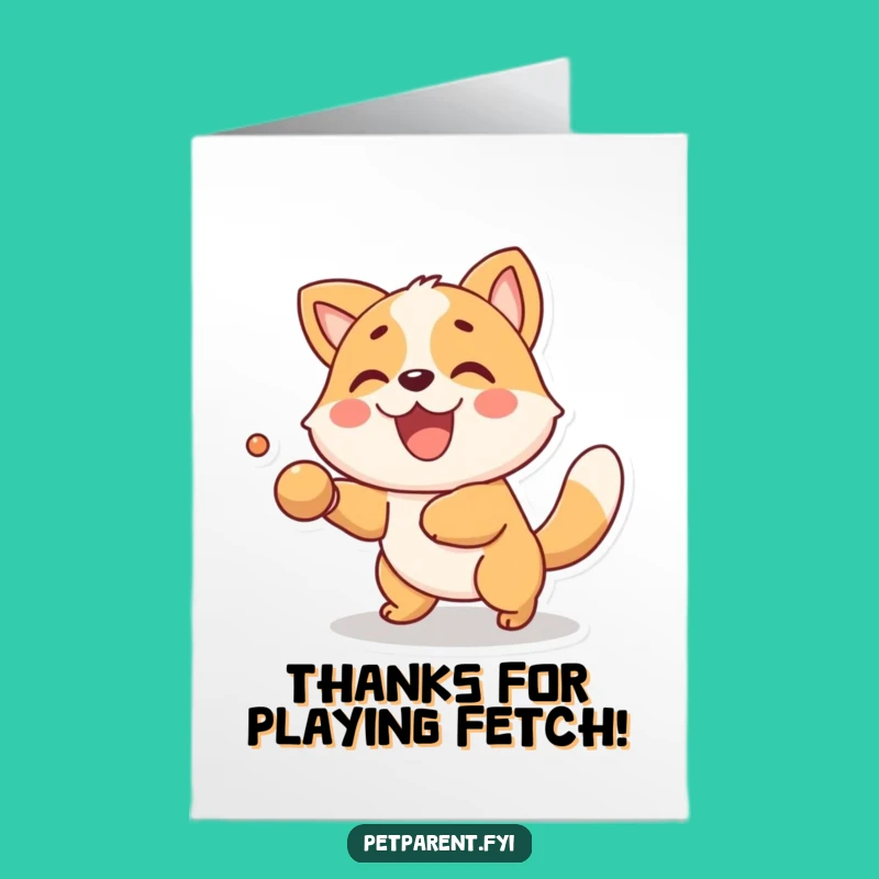 Free Printable Fetching Animal Thank You Card: Funny Downloadable Gratitude for Fun Times