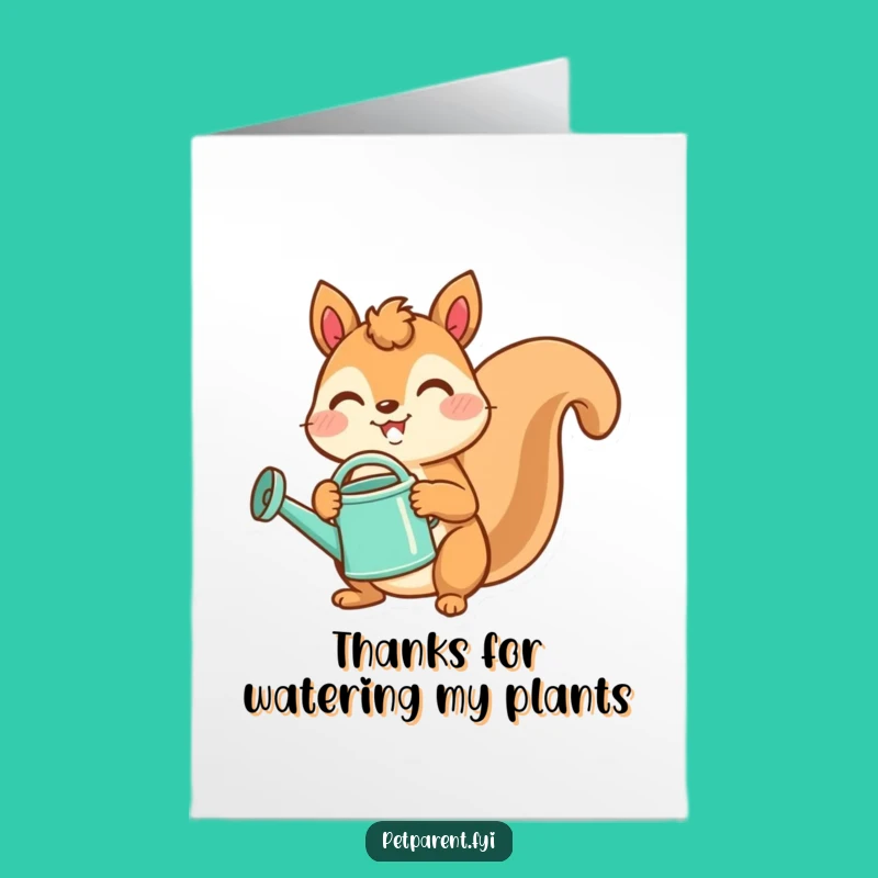 Free Printable Squirrel Thank You Card: Grateful Gardener Downloadable Funny Gift