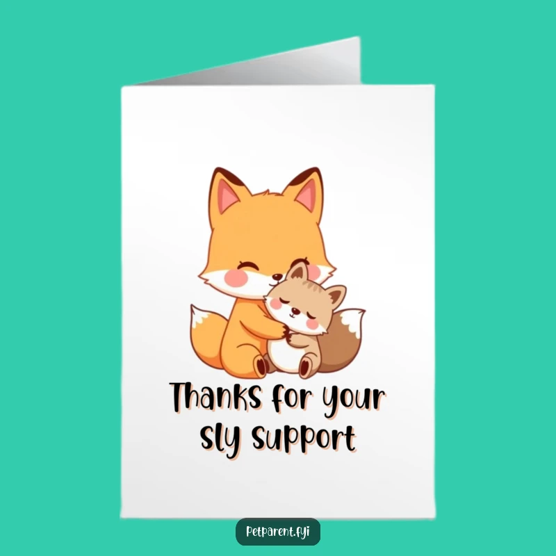 Free Printable Fox Card: Funny Thank You Downloadable Greeting for Kind People