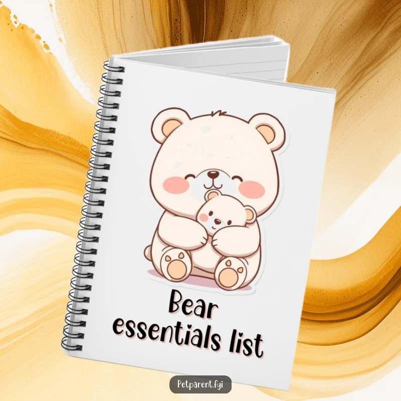 Funny Notebook: A cheerful bear gently nuzzles a small teddy bear, a heartwarming and humorous design for note-taking.