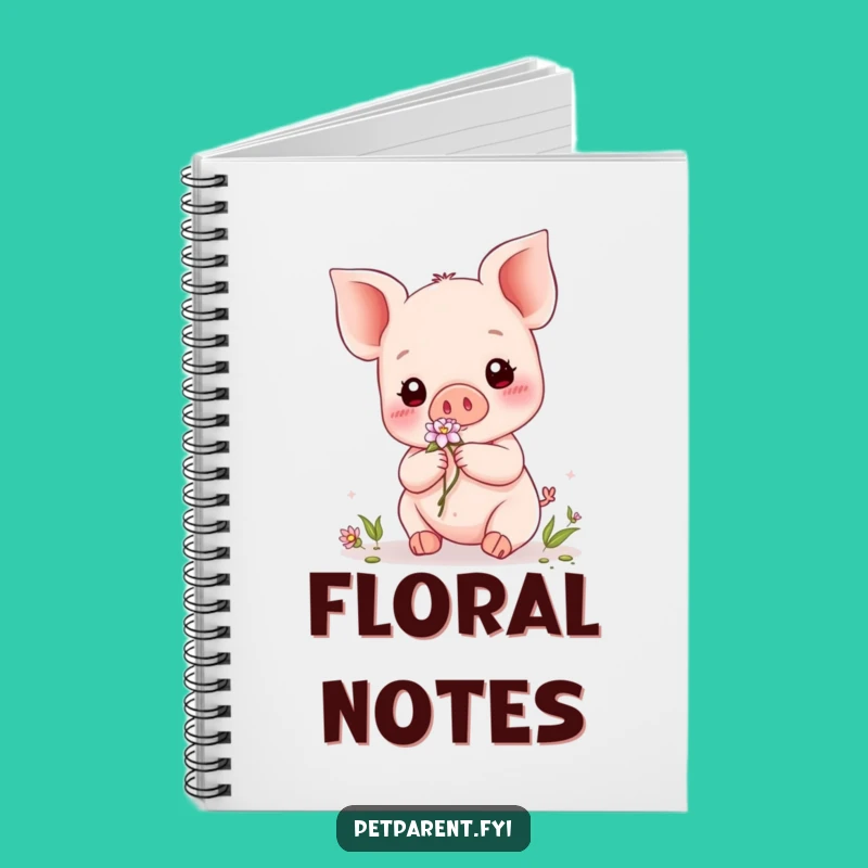 Funny Kawaii Piglet Notebook: Flower Giver Journal - Adorable Stationery Gift