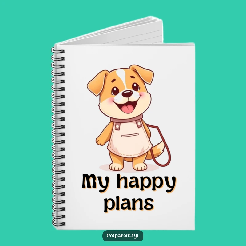 Funny Happy Dog Chef Notebook: Plan Meals and Walks, Perfect Gift