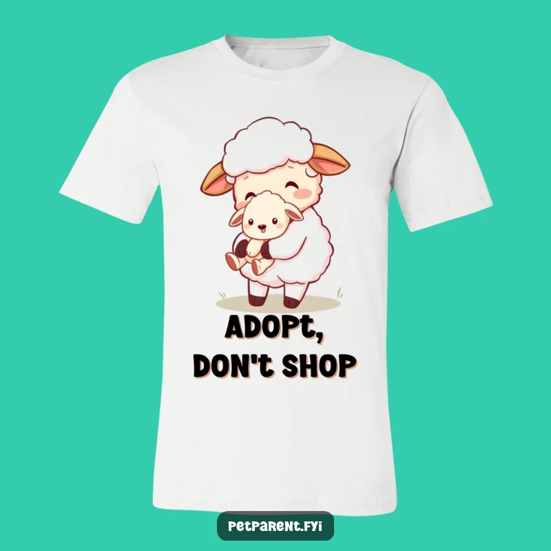 Funny Sheep with Puppy Tee: Wearable Cute Cartoon Character for Gift Giving