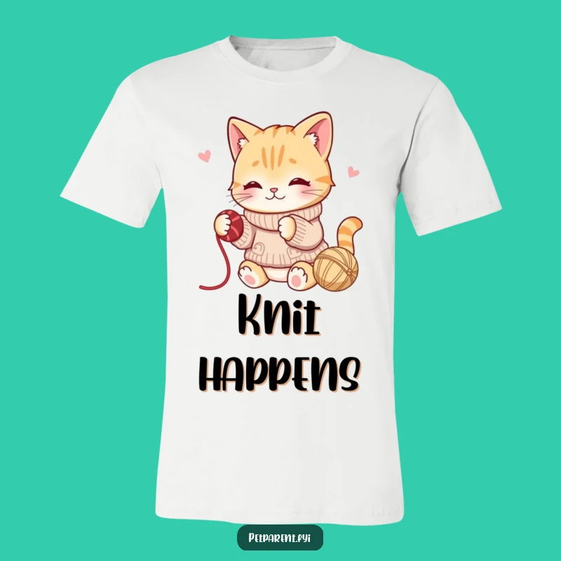 Funny Cat Yarn T-Shirt: Playful Antics, Perfect Cozy Gift