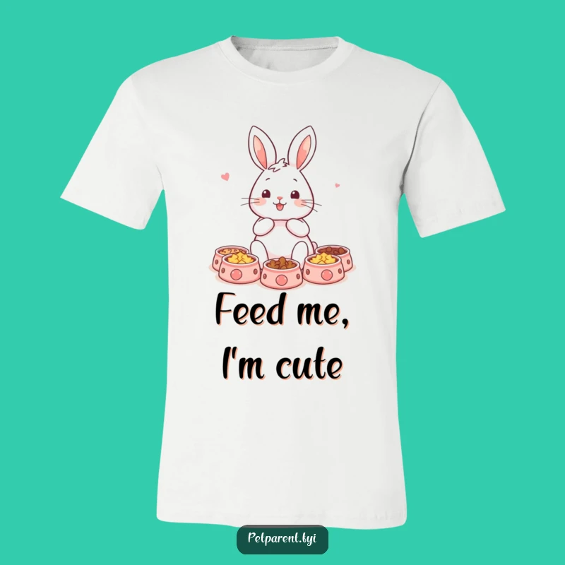 Funny Rabbit Pet Bowls T-Shirt: Wear Your Pet Love with This Hilarious Tee!